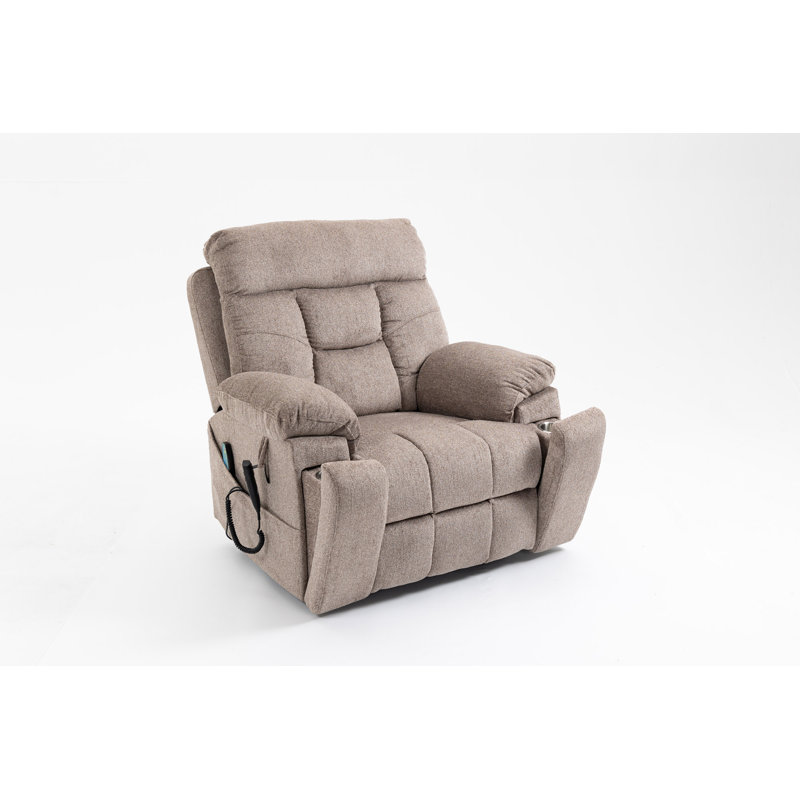 Old Age Electric Lift Chair, Flat High Density Foam Electric Sofa, With Heating And Massage Functions, Can Tilt To 180 Degrees, 2 Pocket Cup Holders, 2 Remote Controls