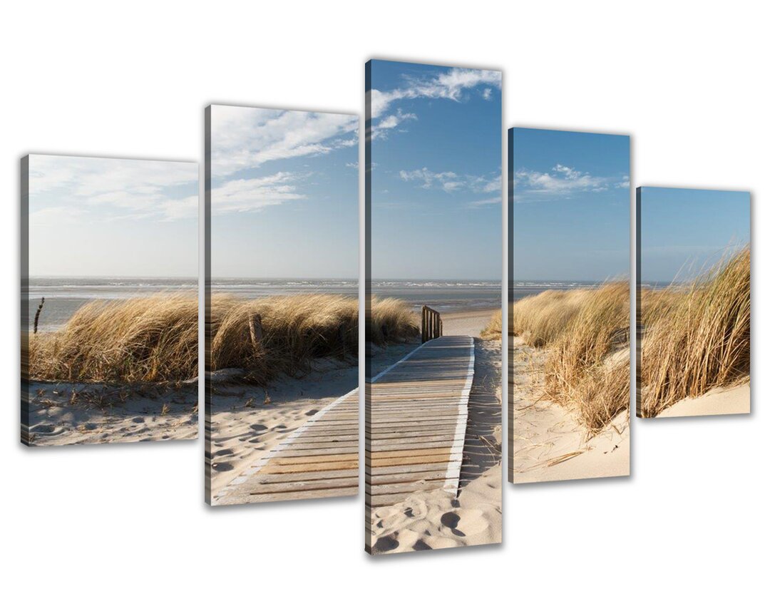 5-tlg. Leinwandbilder-Set Strand