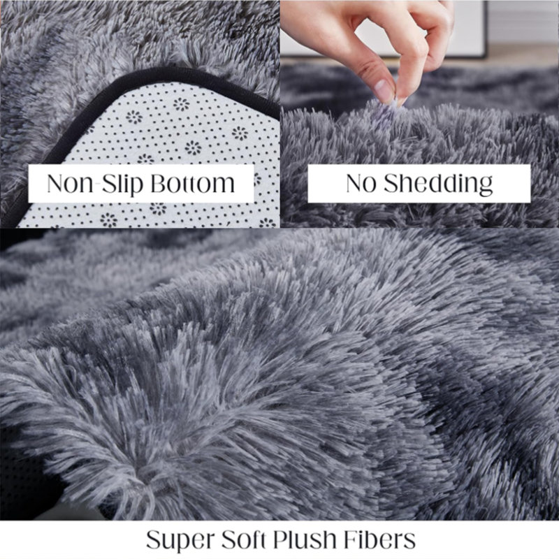 Tie Dye-Rainbow Area Rug,Ideal for multiple scenarios, Tie Dye-Dark Grey, 7*7ft