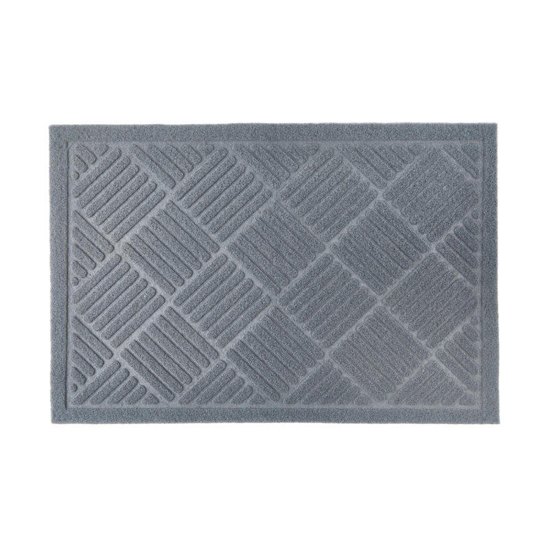 Boothby Non-Slip Geometric Indoor Doormat, Grey