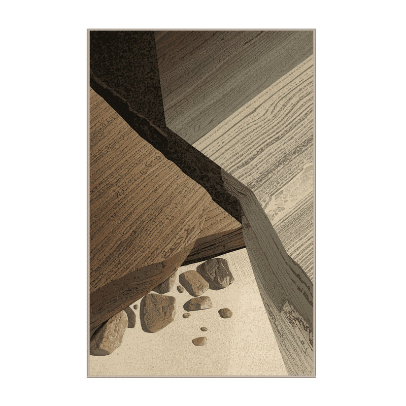 Tapis brun moelleux moelleux en pierre rustique Narberth, 8 x 12