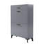 Armoire de rangement pour chaussures autoportante avec 2 tiroirs rabattables et un support caché, idéale pour l'organisation du vestibule et l'efficacité de l'espace