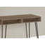 Bureau d'ordinateur avec trous, stratifié taupe, pieds de rangement en métal, assemblage