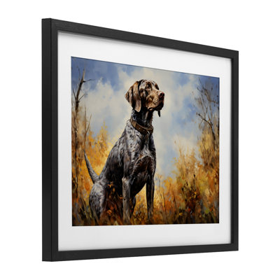 «Brown Bird Hunting Dog», reproduction encadrée sous verre, design by Creative Studio