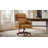 Heeg Traditional 42.5"H Genuine Leather Swivel Tilting Office Chair with Adjustable Headrest and Solid Wood Legs-1497906352