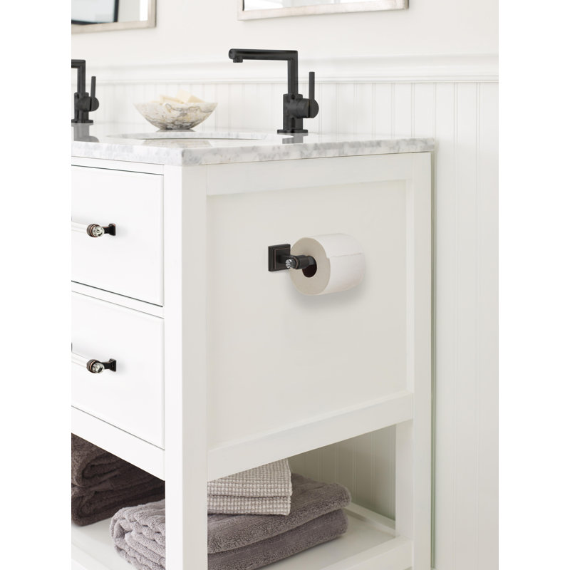 Glacio Wall Mount Toilet Paper Holder, Clear/Oil-Rubbed Bronze