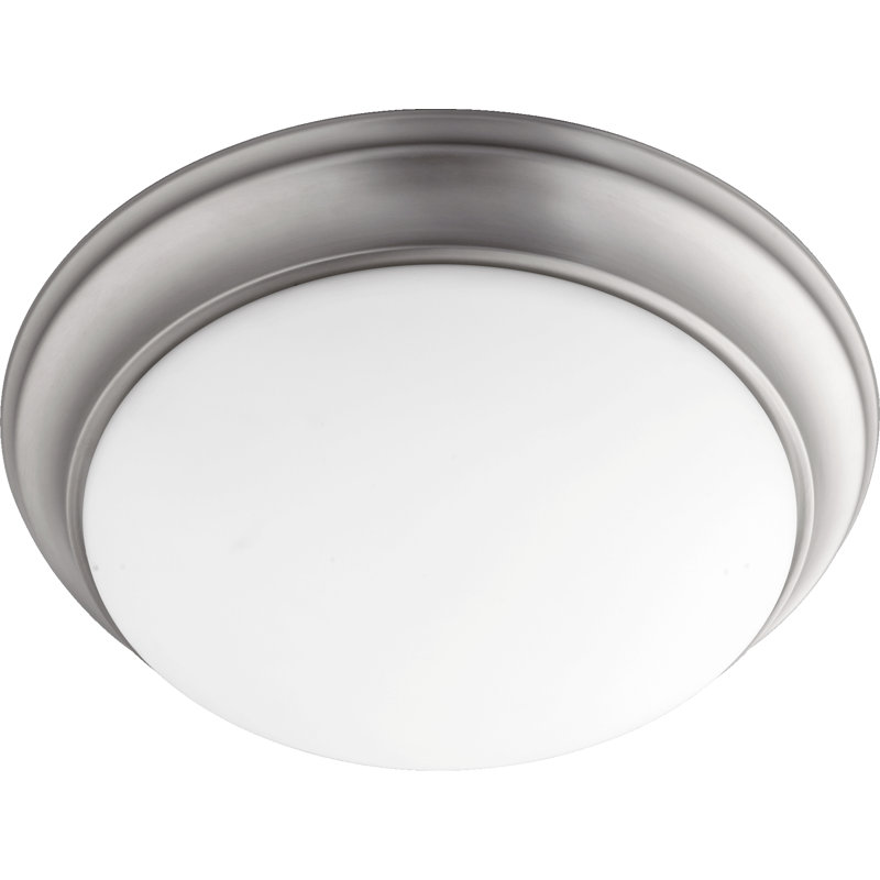 Plafonnier encastré Longoria, Nickel satiné, H 6,5 po x l 17 po