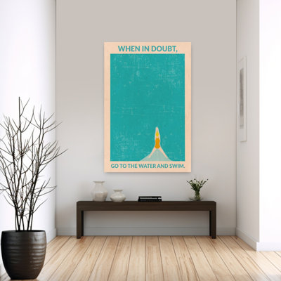 Affiche murale « Go To The Water » (Portrait d'océan rétro vintage coloré)