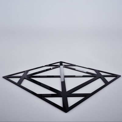 Buxton Decorative Fretwork Acrylic Wall Panels, Small, 11 3/8"W x 11 3/8"H x 1/8"TBlack