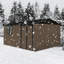 Remise de jardin 12 x 10 pi en métal brun, fenêtre, évents soleil, porte à charnières, cadenas, extrémités Apex poinçonnées-129844971