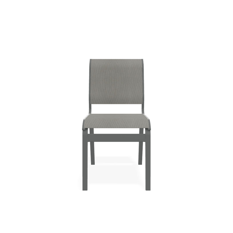 Chaise d'appoint de salle à manger Hiraku, Graphite texturé, Huître Augustine