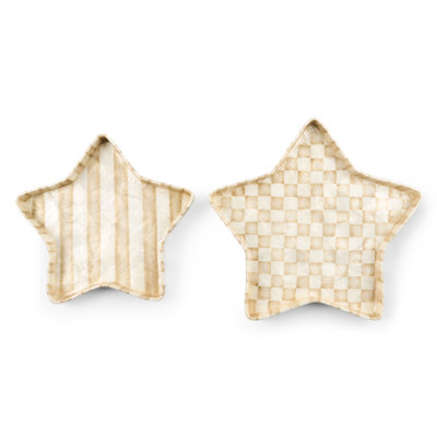 Mocha Star Capiz Trays, Set Of 2