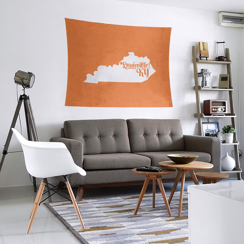 Tapisserie murale louisville kentucky, H 27,5 po x l 37,5 po, Orange