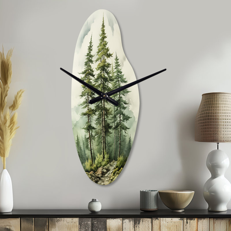 Horloge murale en forme de pin vert, Moyenne