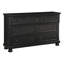 Commode 7 tiroirs transitionnelle noire avec plateau à bijoux et glissières à roulement à billes - meubles de chambre à coucher en bois traditionnels, aucun assemblage requis