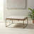 Square Shape Button-Tufted Upholstered Metal Base Ottoman/Coffee Table