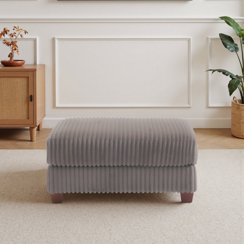 Ermia 92Cm Wide Rectangle Footstool Ottoman, Dark Camel