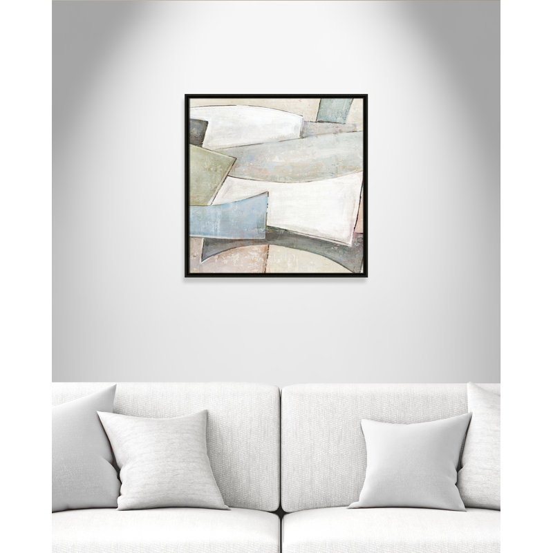 «Verdant C Courants II» par Emma Peal, Toile avec cadre, L 25,5 po x H 25,5 po, Flottant espresso
