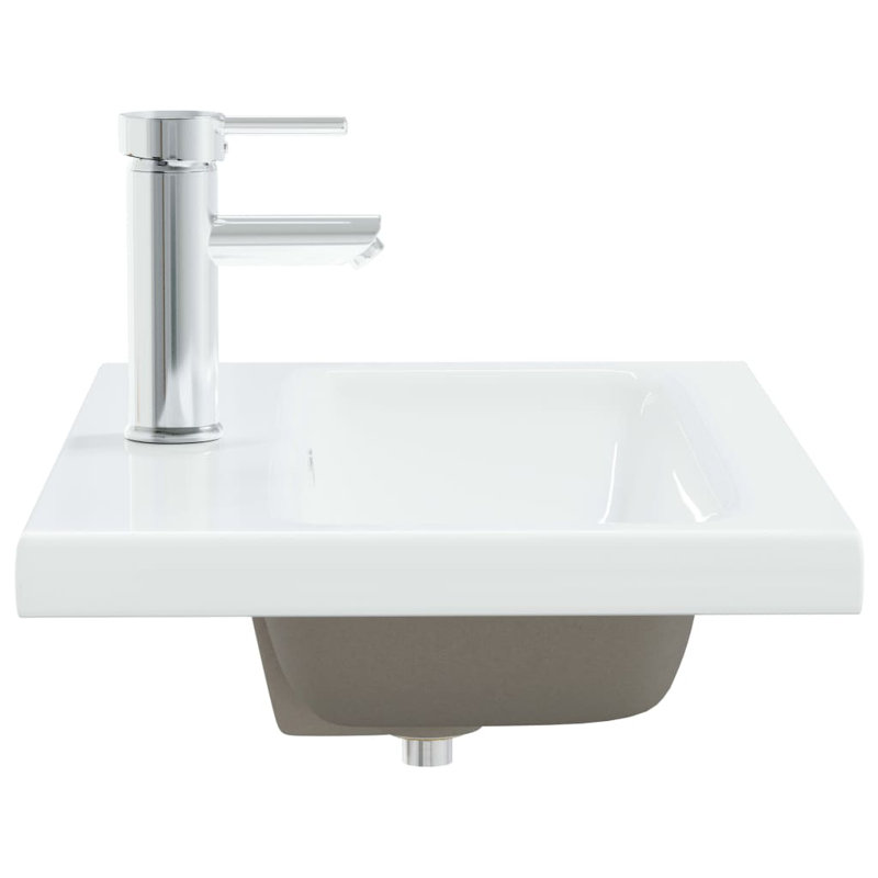 Belfry Bathroom Laroche 420mm L x 180mm W White Ceramic Rectangular Sink, 39cm H x 61cm W x 18cm D