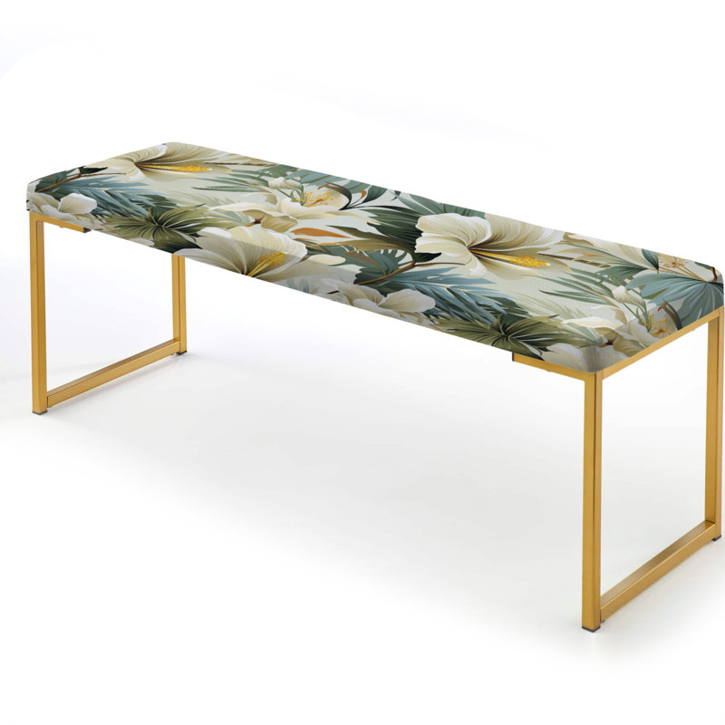 Motif tropical de tranquillité naturelle - banc rembourré doré Tropical