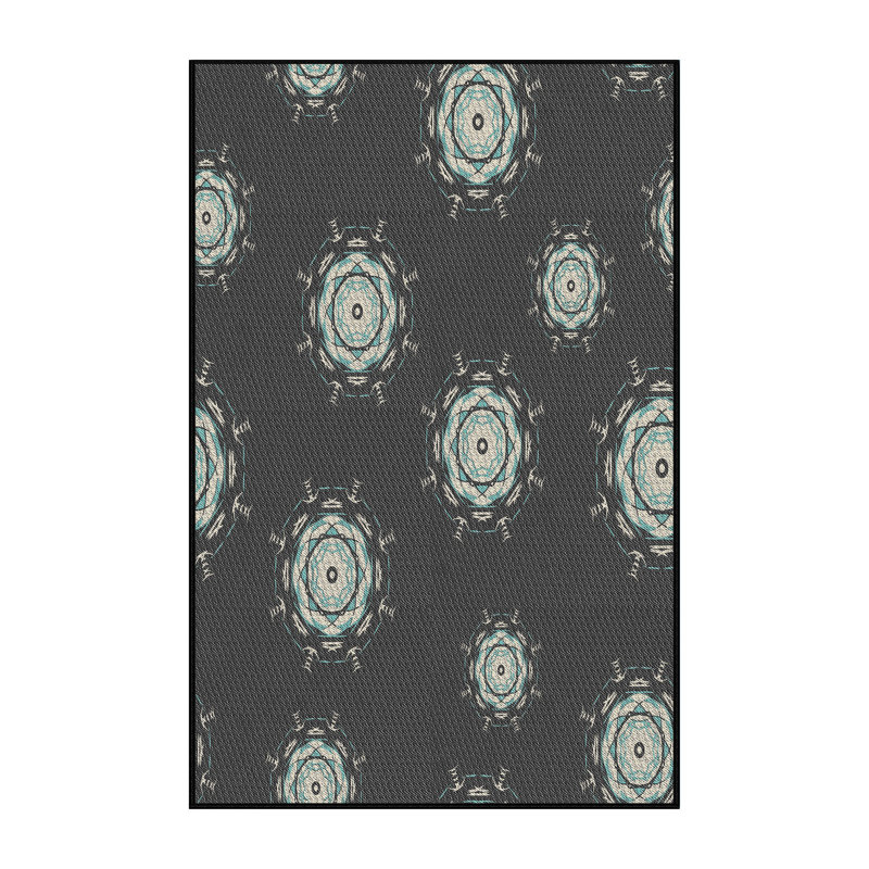 Tapis de zone noire à motifs, Rectangle 8 pi x 10 pi