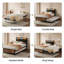 Daybed with Pop-Up Trundle Bed, Upholstered Headboard, Storage Shelf, Locking Wheels, Lights and Charging, Convertible Design for Flexible Sleeping and Space-Saving-1079507517