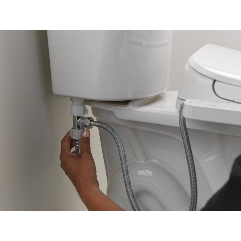 White Elongated Electric Bidet Toilet Seat with Soft Close