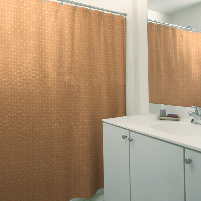 Rideau de douche simple Katelyn Elizabeth, Orange / Jaune