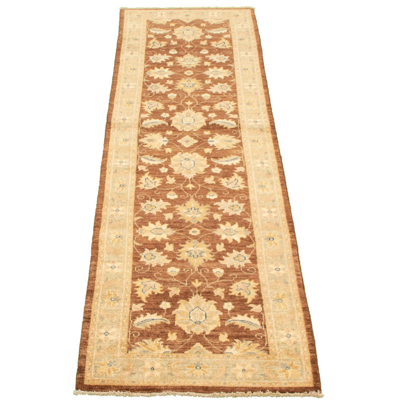 Tapis de couloir en laine noué à la main de conception unique noué à la main New Age 2 pi 6 po X 9 pi 10 po Tapis décoratif brun foncé