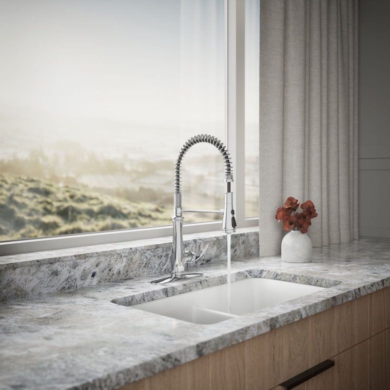 Bellera® Pull Down Single Handle Kitchen Faucet, Polished Chrome