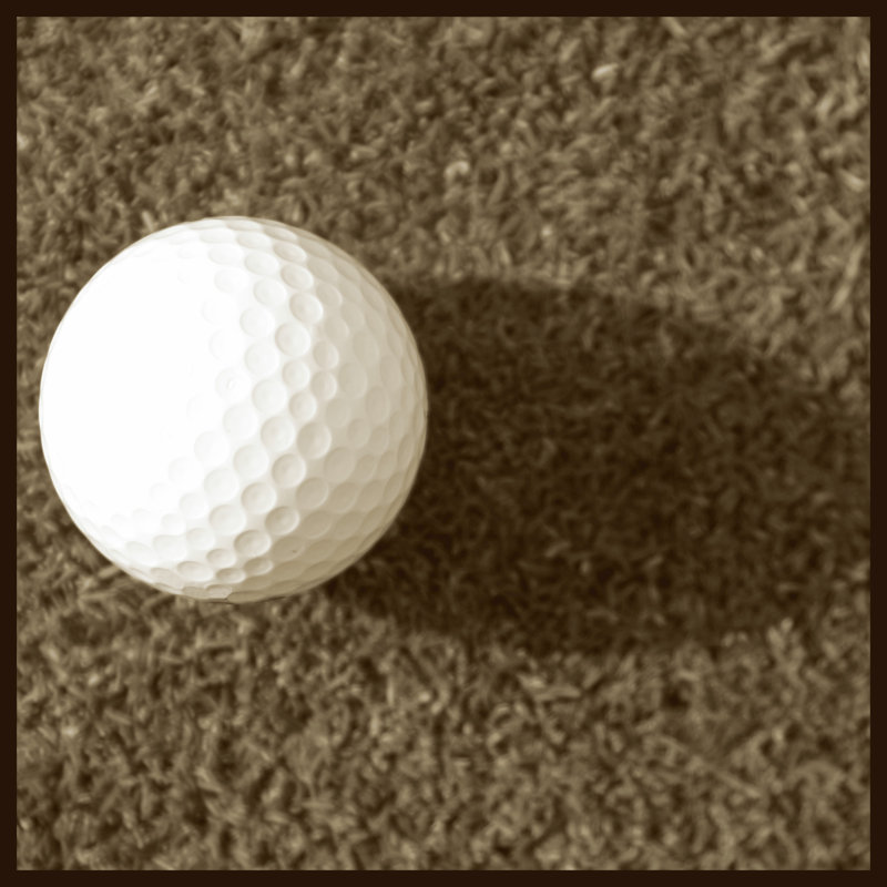 Sepia Golf Ball Study III - Wrapped Canvas Art Print, 30cm H x 30cm W x 3.8cm D