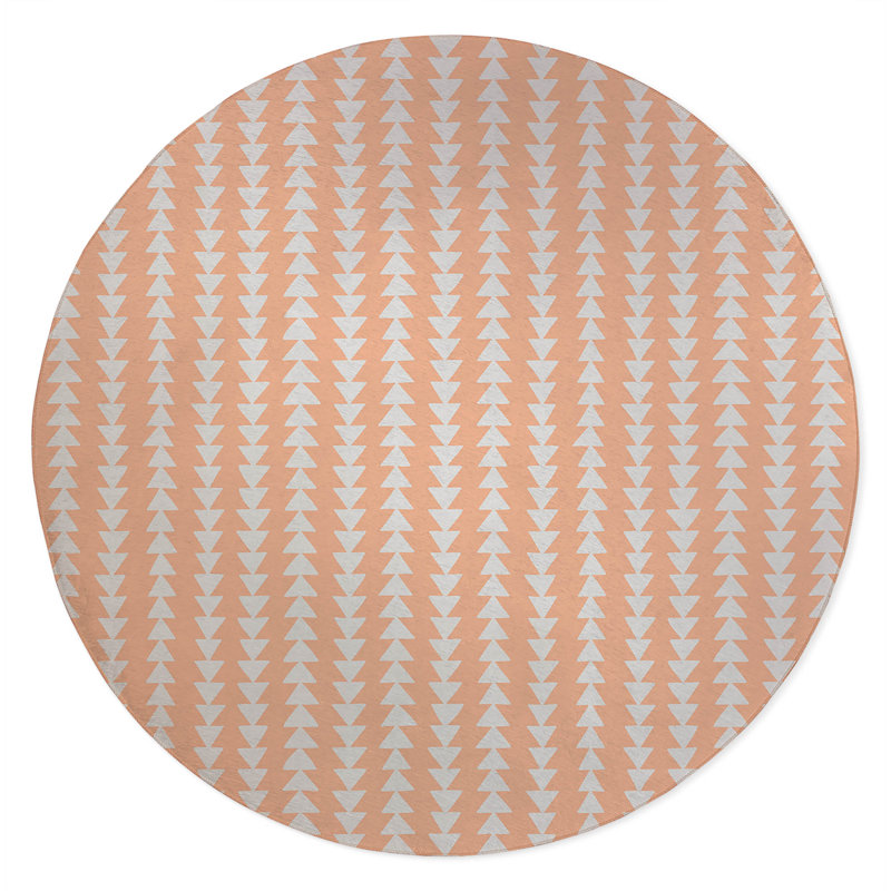 Tribal Arrows Non-Slip Outdoor Rug, Round 5'