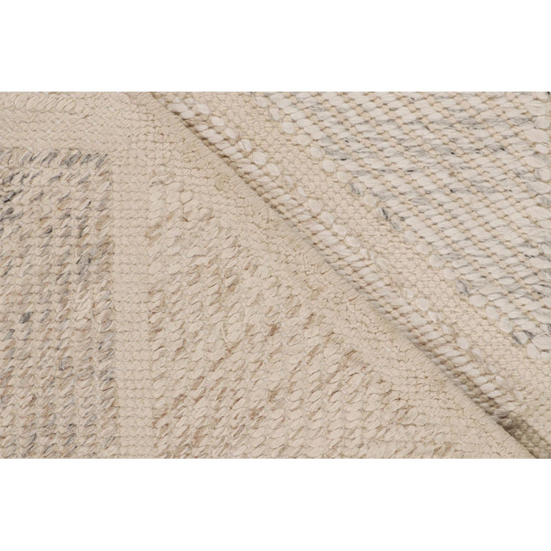 Scandinavian Wool Geometric Area Rug, Recatangle 6' x 9'