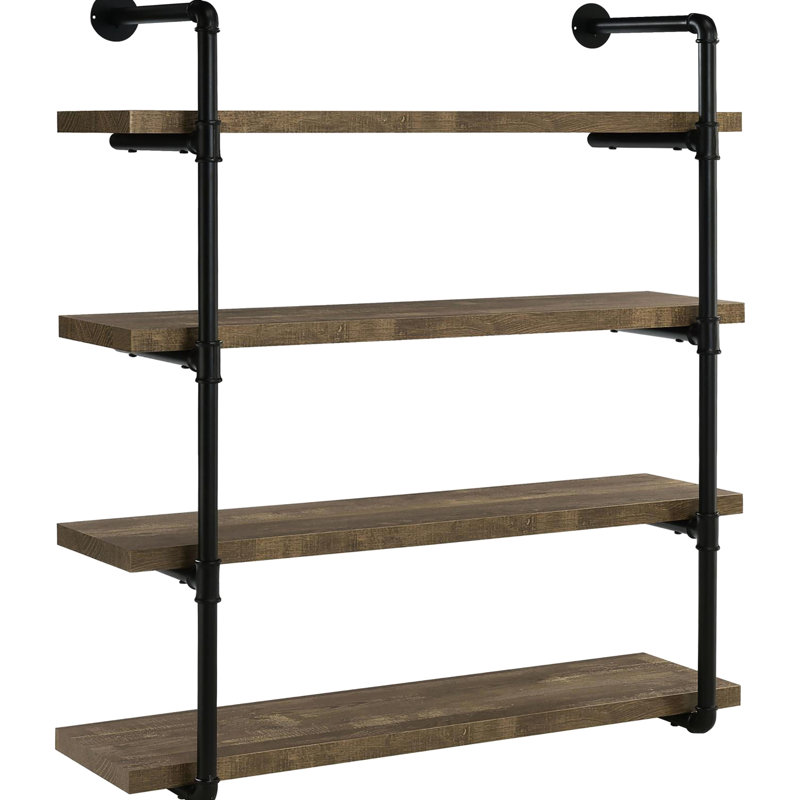 Tablette murale de 40 po en chêne noir et rustique - option de rangement polyvalente, s'adapte à différents espaces + décor brun avec rangement fonctionnel, design vertical