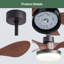 Petit ventilateur de plafond de 24 po avec télécommande légère, ventilateur de plafond moderne à profil bas, moteur CC réversible silencieux à 6 vitesses pour la chambre à coucher, cuisine-761074630-761074625