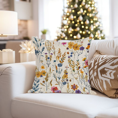 Botanical Bohemian Wildflowers I Pillow Cover