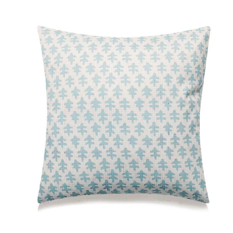 Coussin Michael, Plumes, Bleu / blanc, 20"H x 20"W