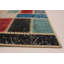 Tapis décoratif en laine de conception unique noué à la main New Age 5 pi 8 po x 7 pi 9 po Berlene en gris clair/bleu sarcelle/rouge