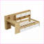 Lit de jour simple en L avec rangement en bois et bureau Tablettes, blanc naturel pour les petits espaces