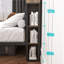 Structure de lit Wrought Studio ™ avec bibliothèque de rangement et station de charge et 2 tiroirs de rangement à DEL, gris-147081558