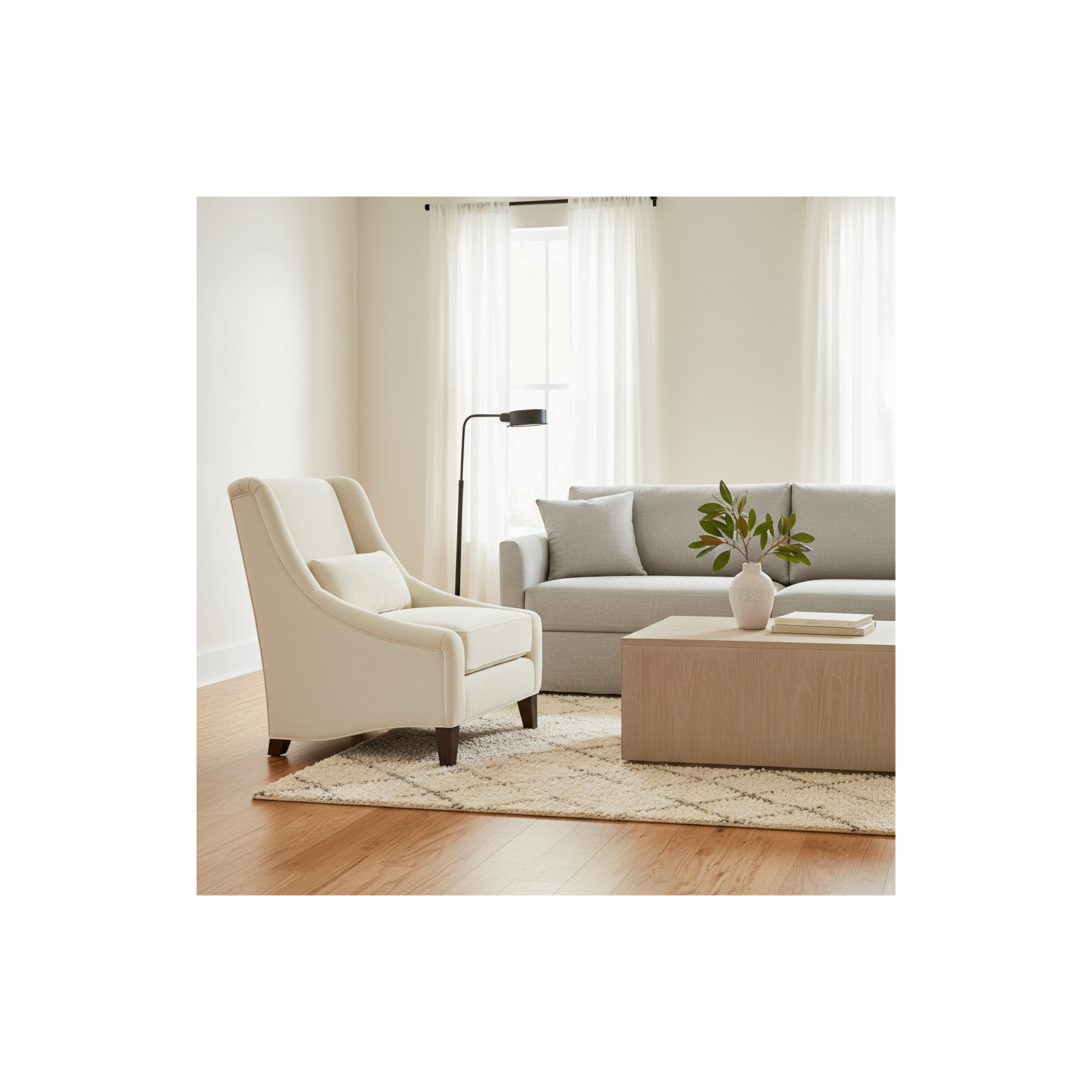 Adriana Chair, Cream Cotton