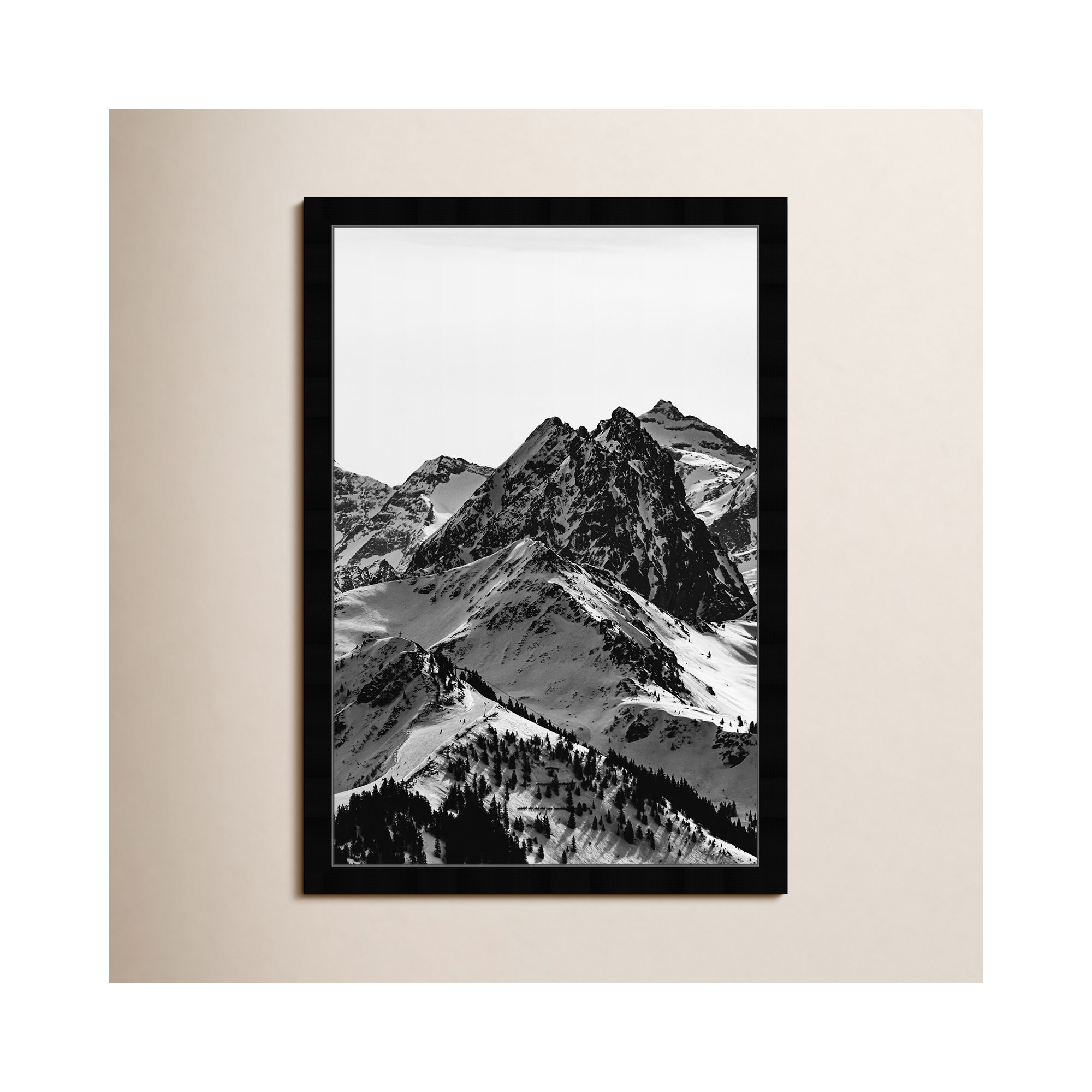 Up The Mountain by Oliver Gal, 56" H x 38" W x 0.5" D, Black