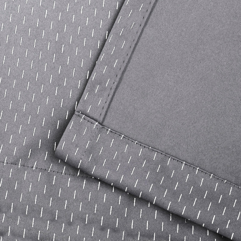 Wiechmann Geometric Shimmer Abstract Room Darkening Curtain Panel Set, Silver, 52" W x 120" L