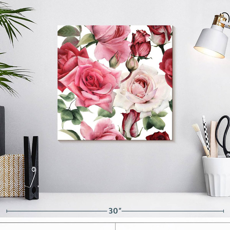 Floraison de roses roses, H 16 po x l 16 po