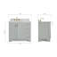 Ensemble de meuble-lavabo simple en bois massif 37 po gris Freitas avec plateau en marbre de Carrare 0,75 po, évier gauche et rectangulaire-271566831-304109143-304109144