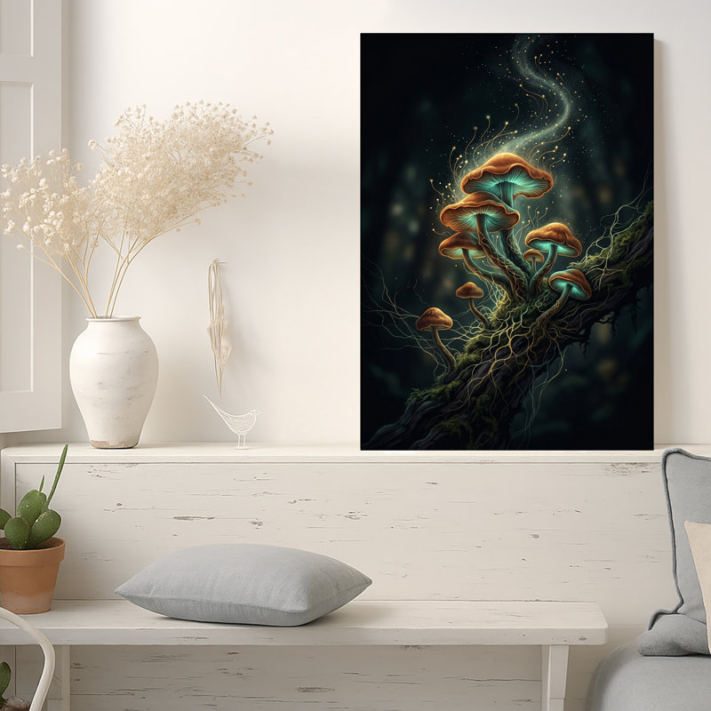 Art sur toile orange et bleu sarcelle, 30"H x 20"W