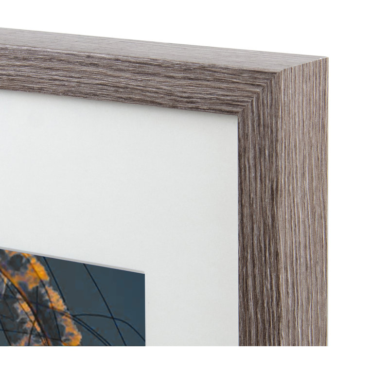 Nickolas Picture Frame with Mat, Gray, 12" x 16"