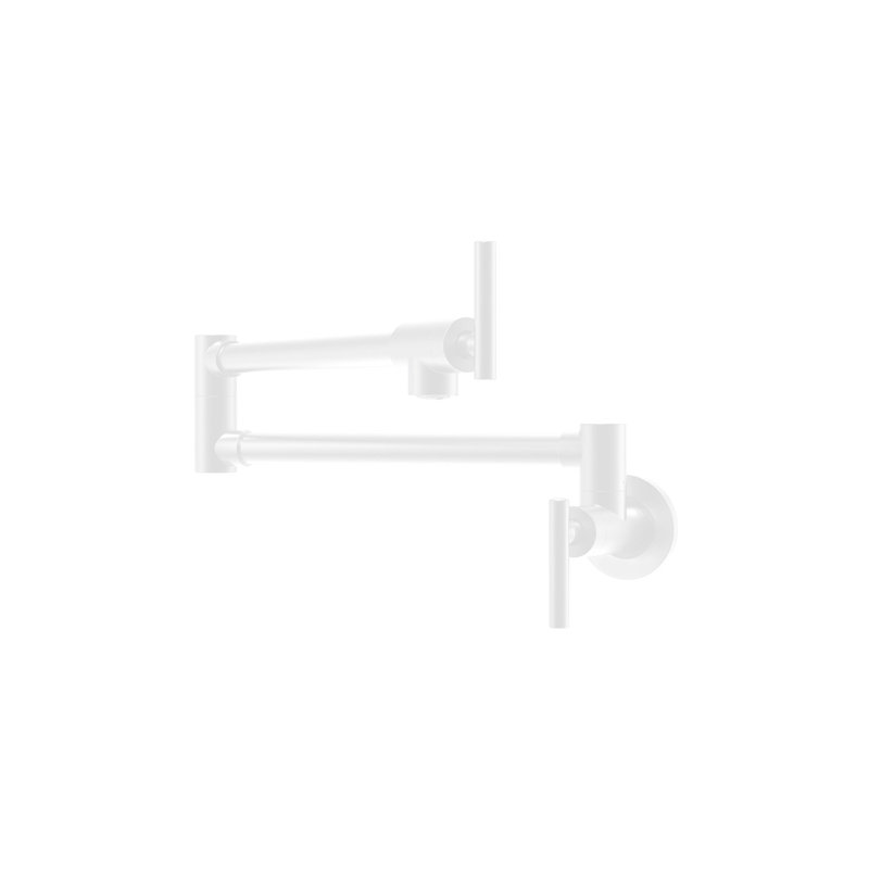 Mannox Extendable Wall-Mounted Pot Filler Kitchen Faucet, Matte White