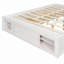 Structure de lit plateforme grand format avec 4 tiroirs de rangement et casier de rangement au pied de lit, sans tête de lit, design moderne et peu encombrant - blanc antique-2146386860