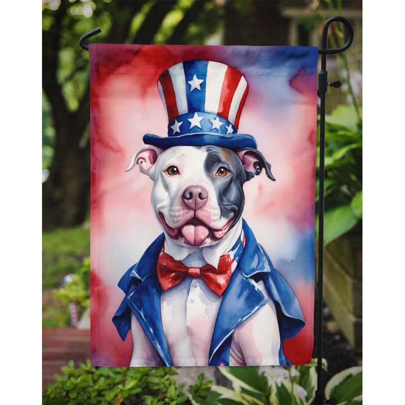 Drapeau patriotique du jardin américain, Bull terrier blanc
